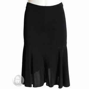 ALAIA Skirt Black Cut Outs Bodycon Fitted with Tulip Hem Vintage 90s Rare Sexy